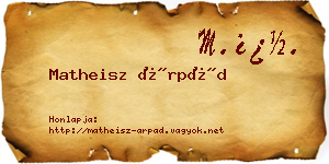 Matheisz Árpád névjegykártya